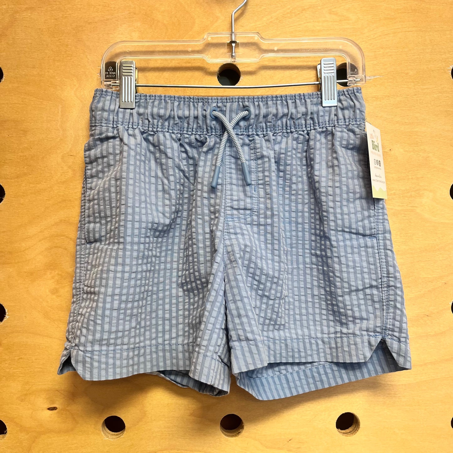 Blue Striped Texture Swim Trunks