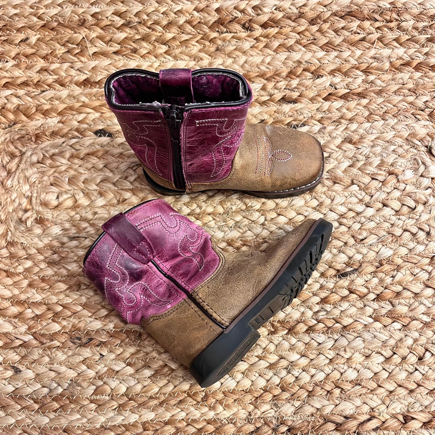 Brown & Pink Cowgirl Boots