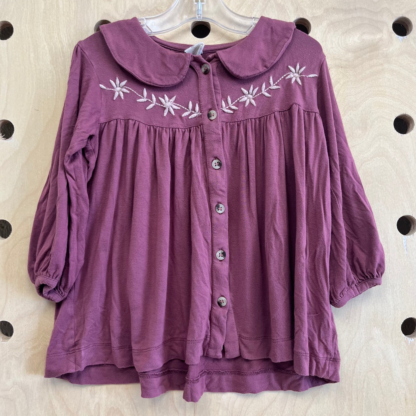 Mauve Embroidered Bamboo Blouse