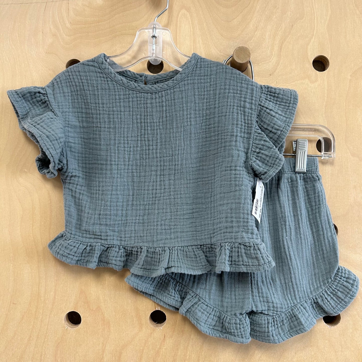 Blue Gauze Top & Shorts