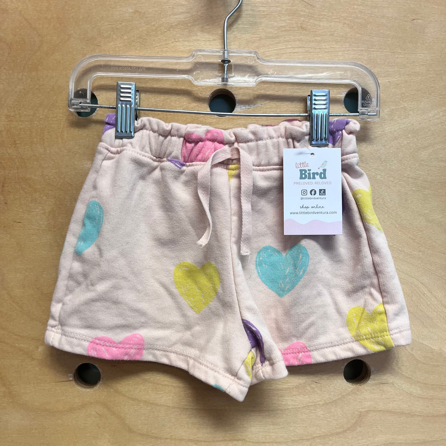 Pink Colorful Hearts Shorts