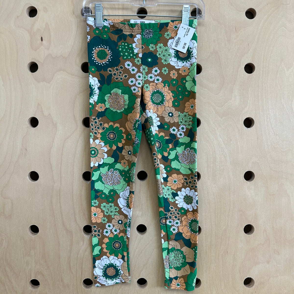 Green Floral Leggings