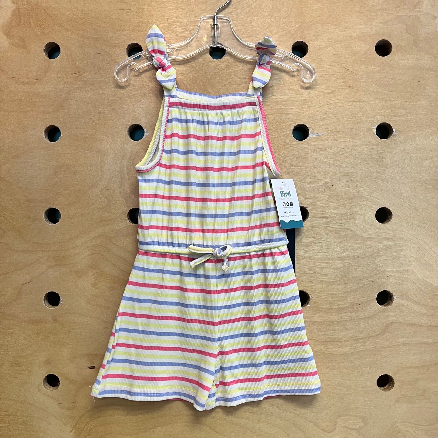 Pink/Yellow Stripe Ribbed Romper NEW!