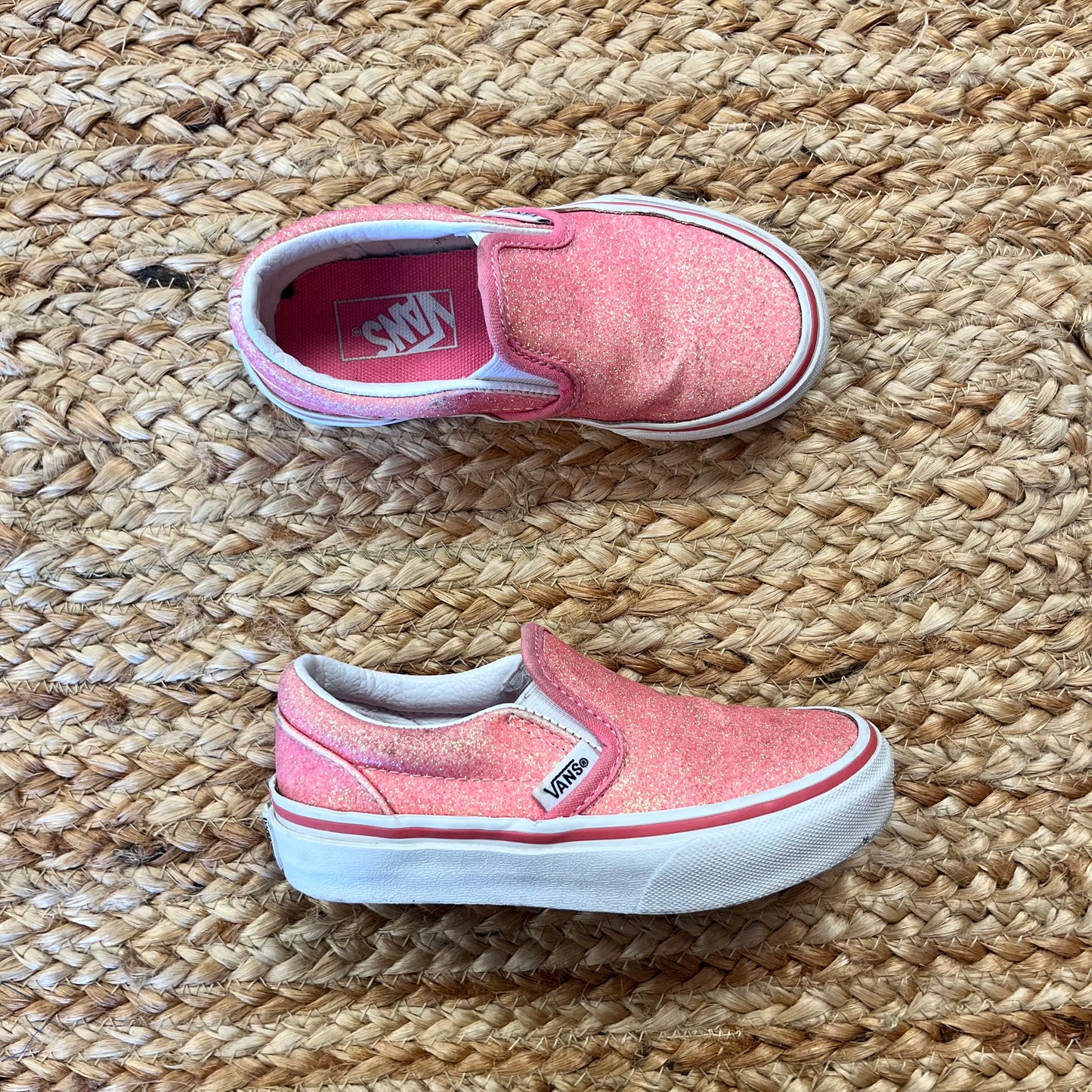 Salmon Glitter Skate Slip-On Sneakers