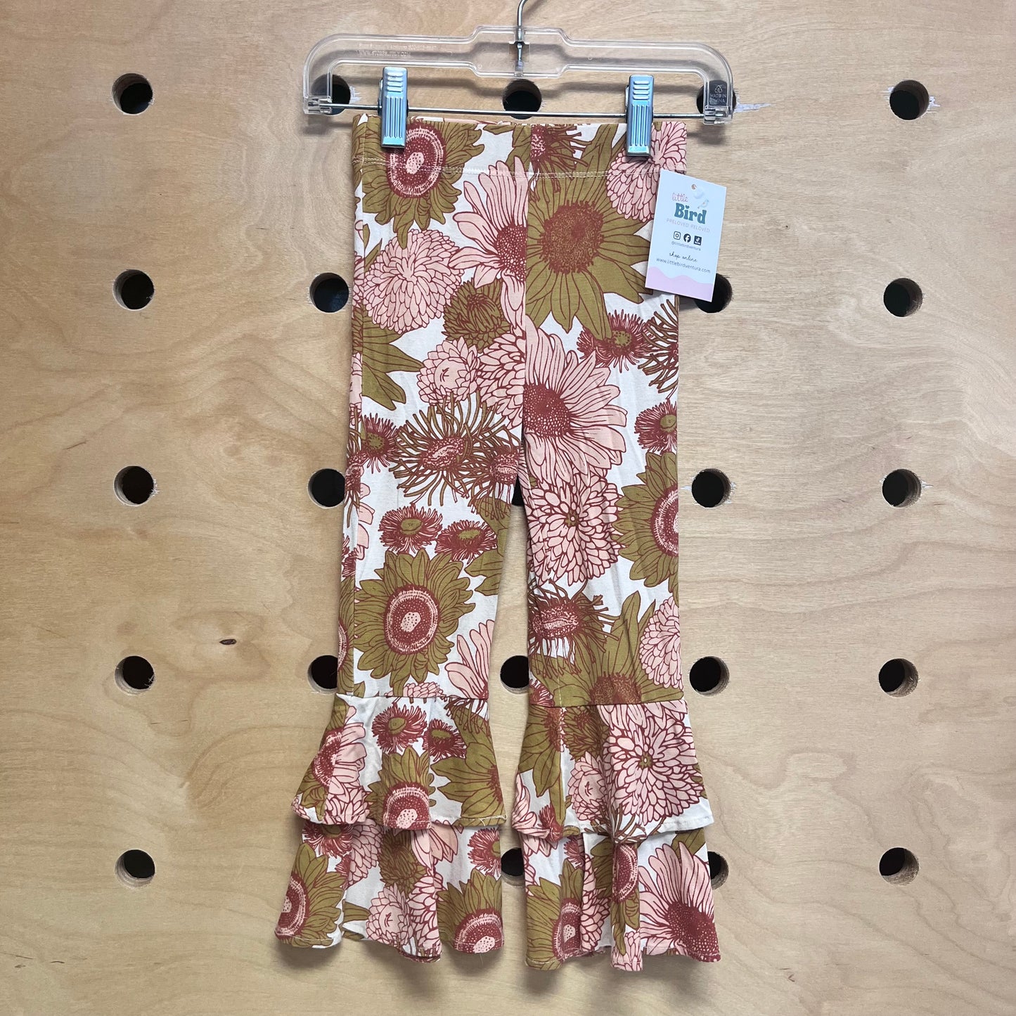 Pink/Green Flower Flare Pants