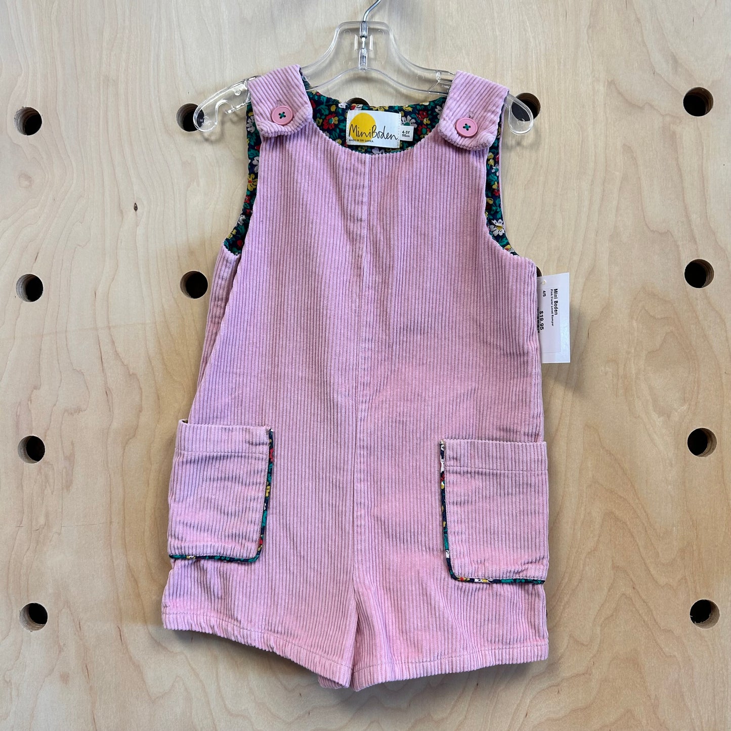 Pink Floral Lined Romper