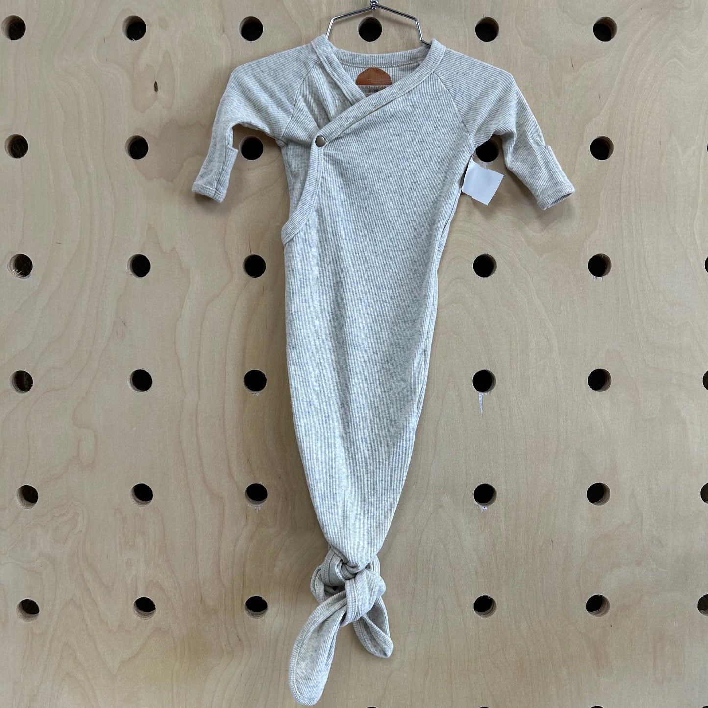 Grey Ribbed Knotted Gown