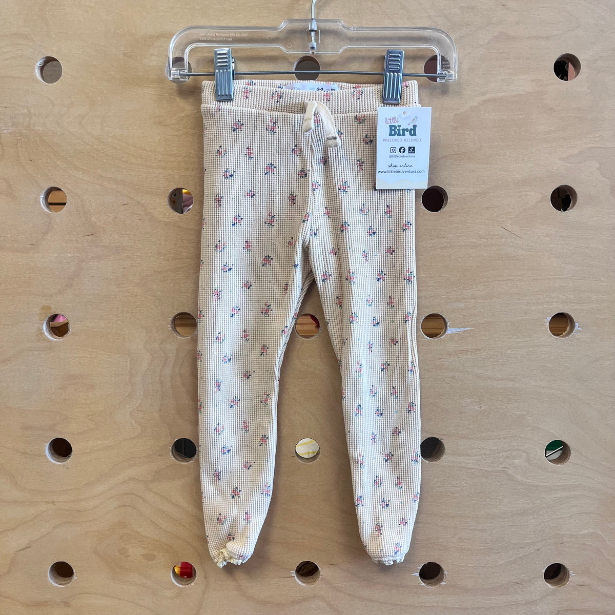 Yellow Floral Waffle Knit Leggings