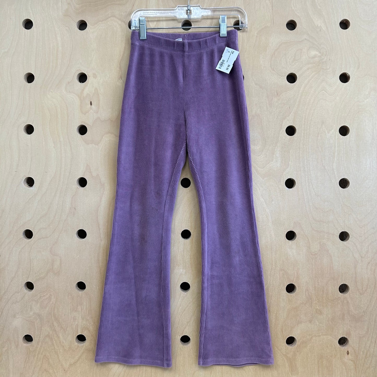 Purple Soft Cord Flare Pants