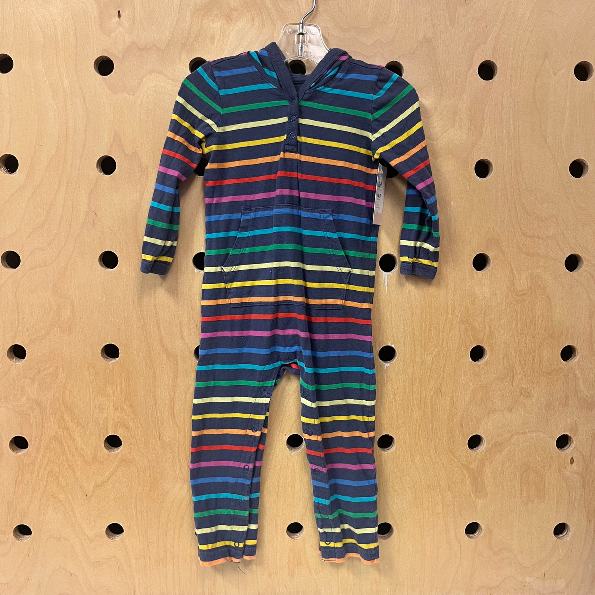 Rainbow Stripe Hoodie Romper