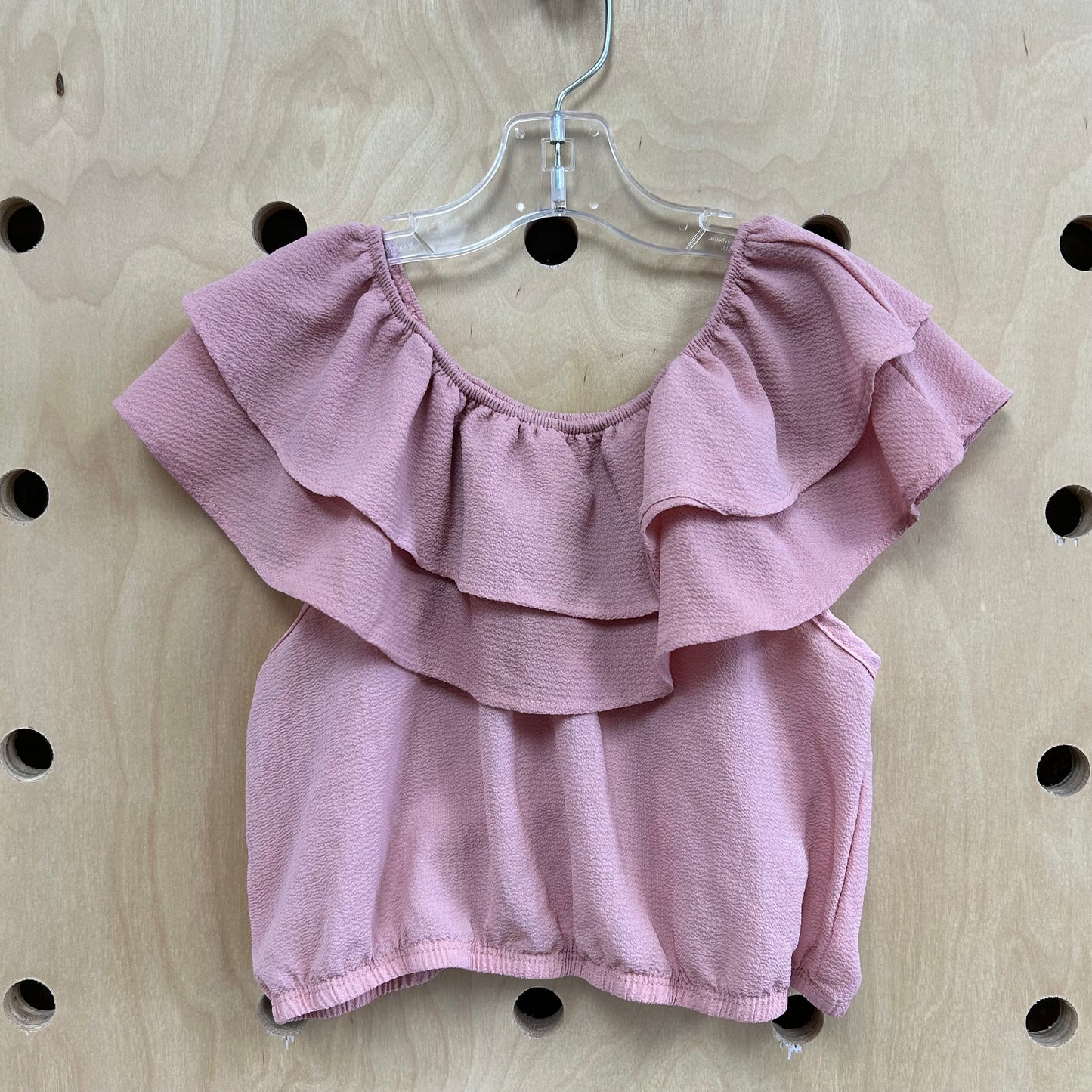 Pink Ruffle Cropped Tank