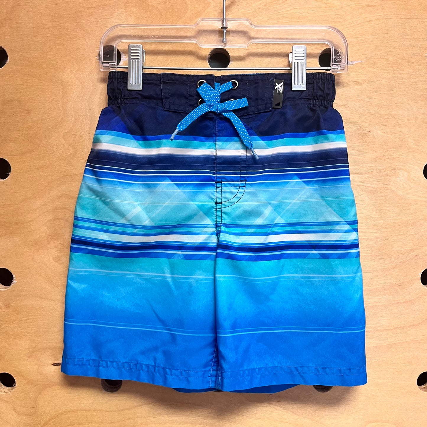 Blue Striped Swim Trunks