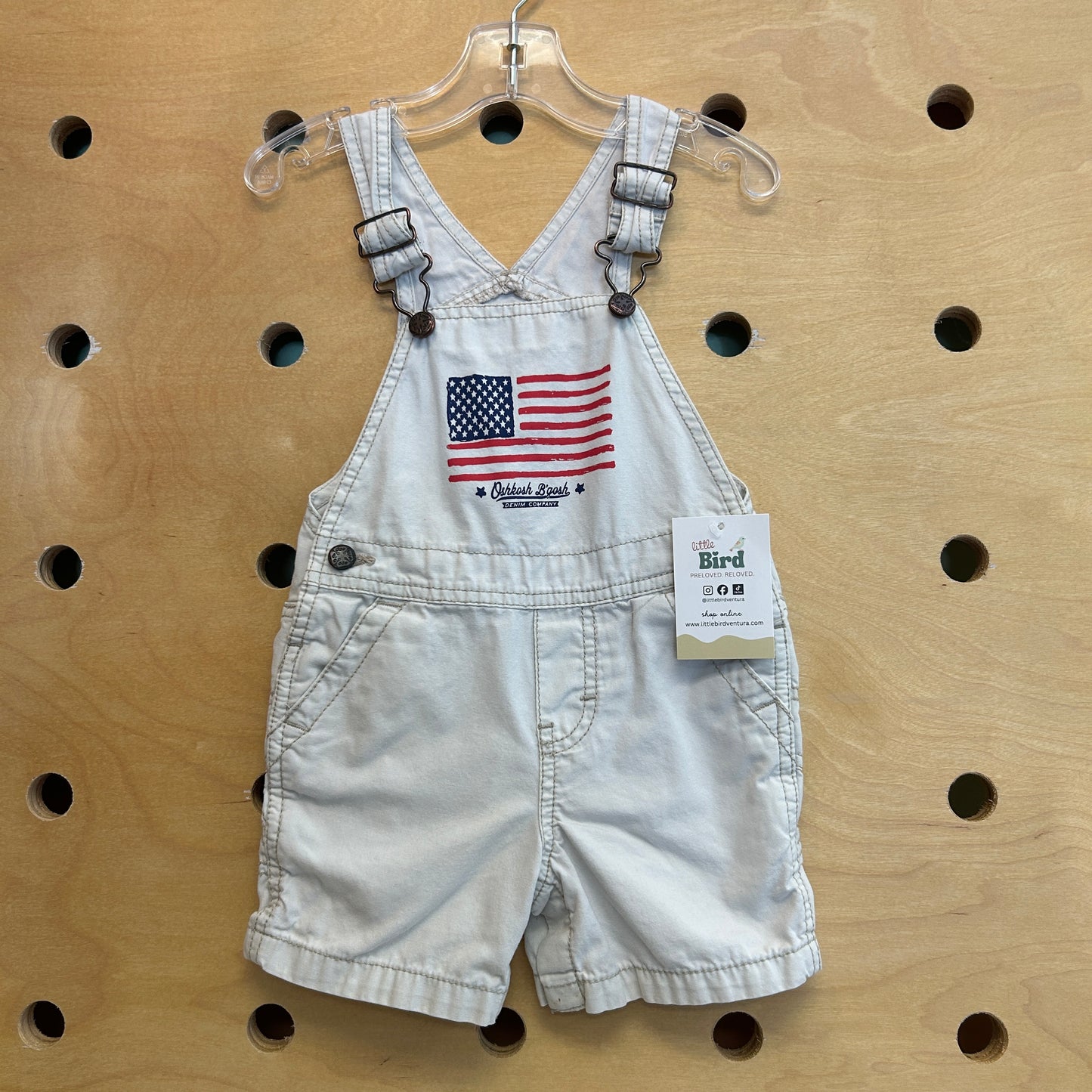 White American Flag Shortalls