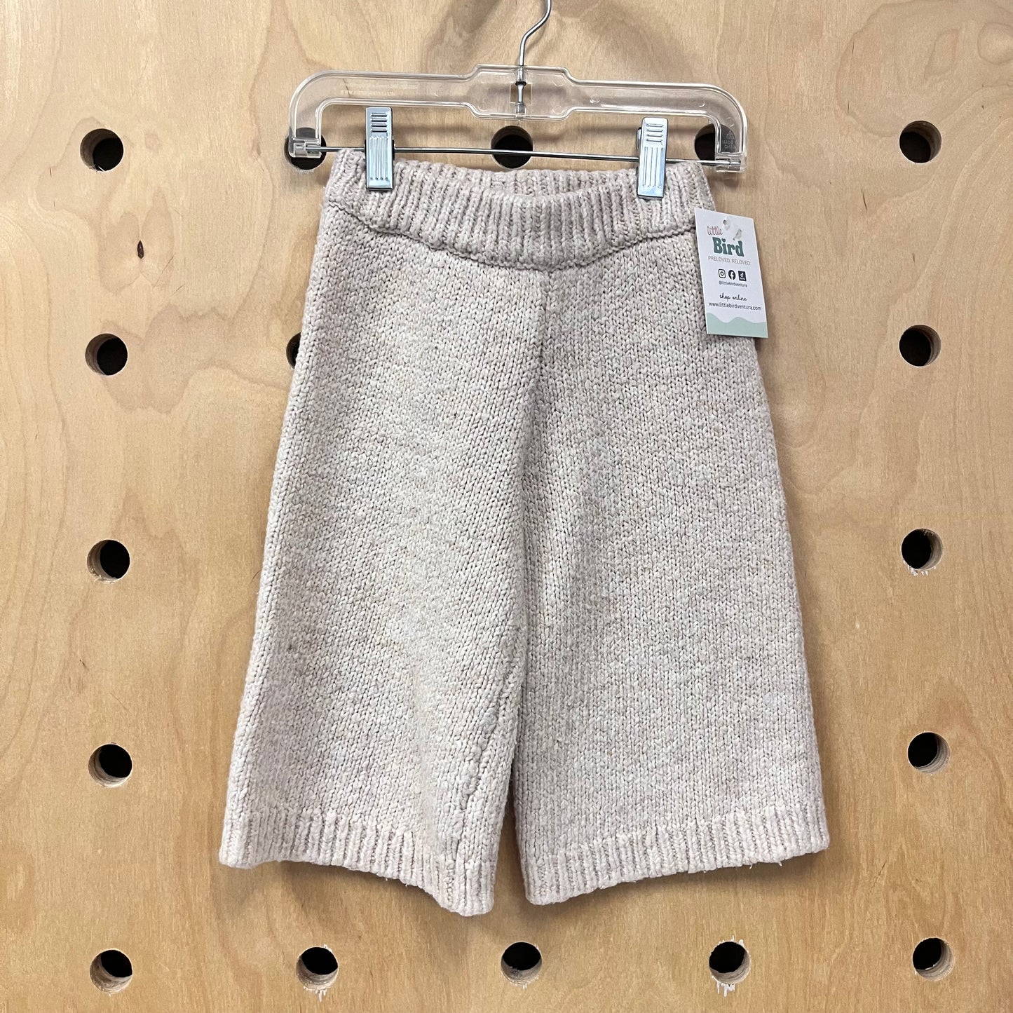 Tan Knit Wide Leg Soft Pants