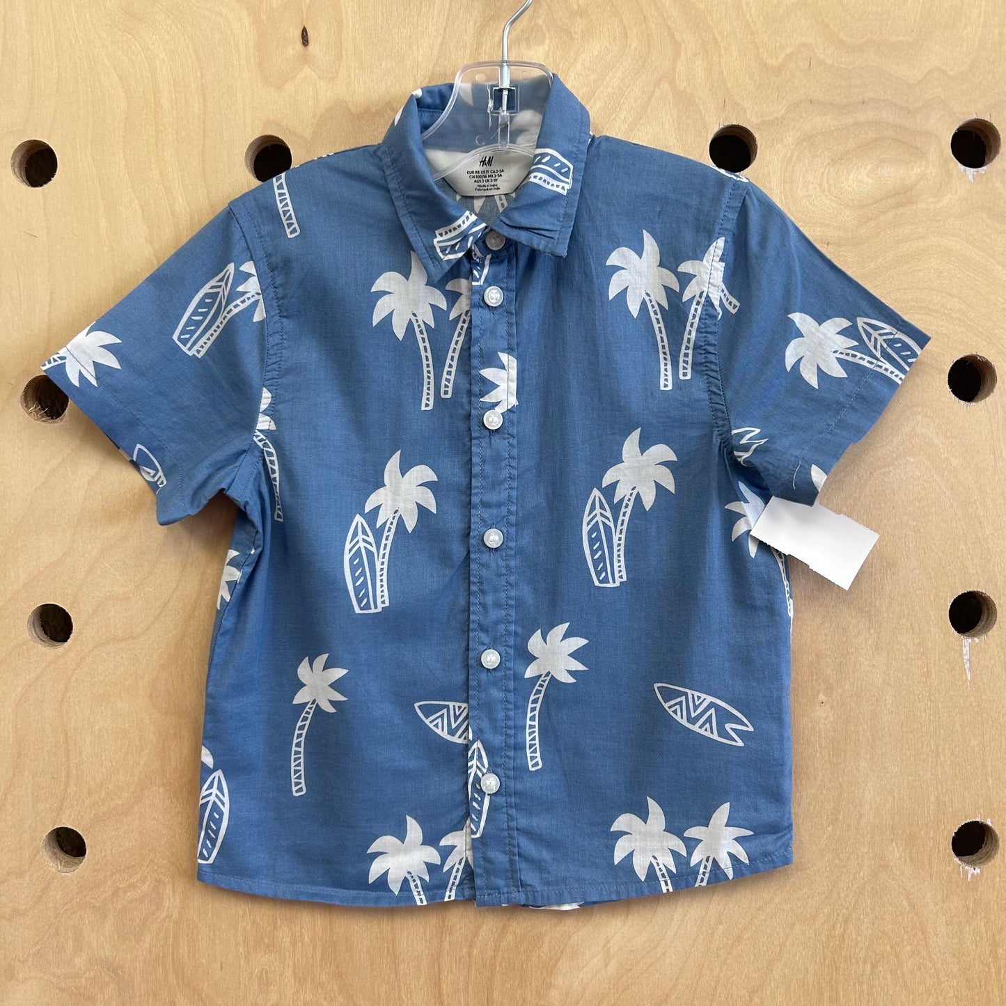 Blue Palm & Surf Shirt