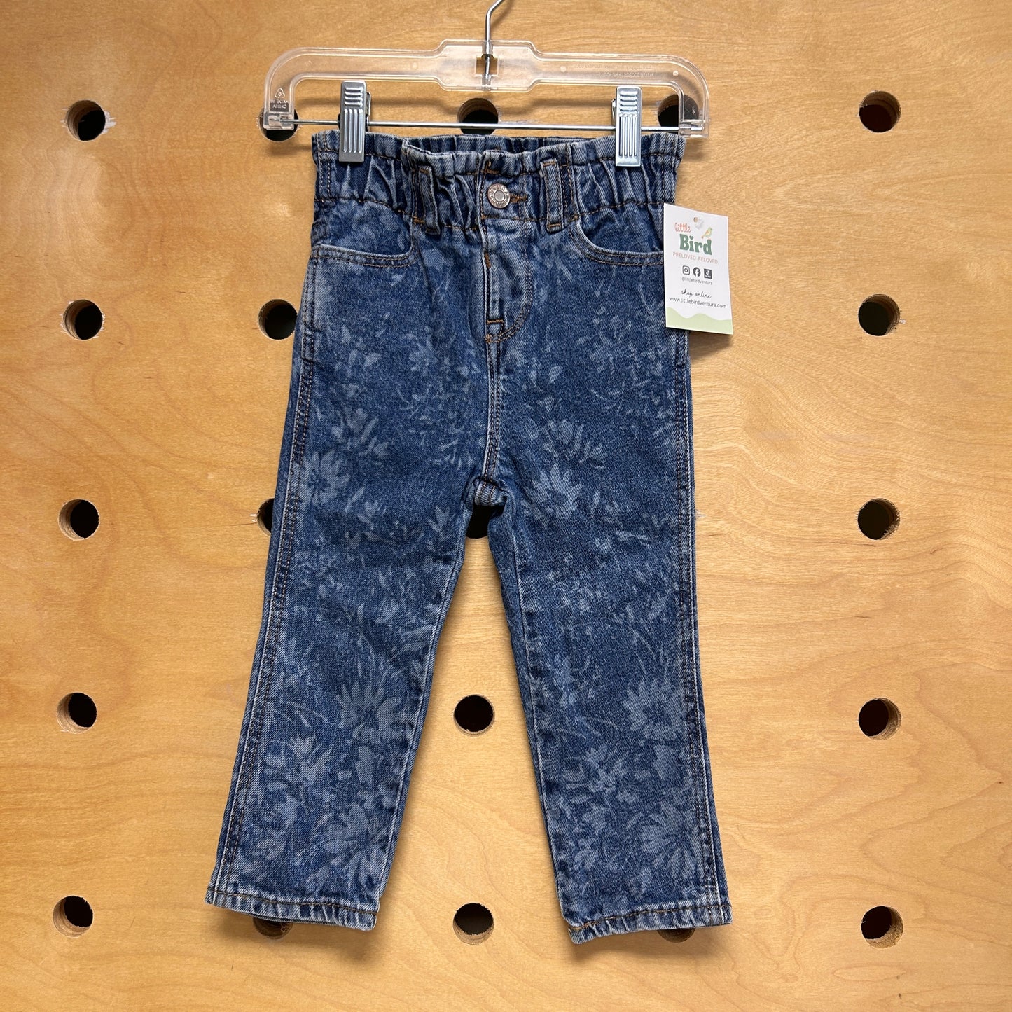 Beach Floral Denim Mom Jeans
