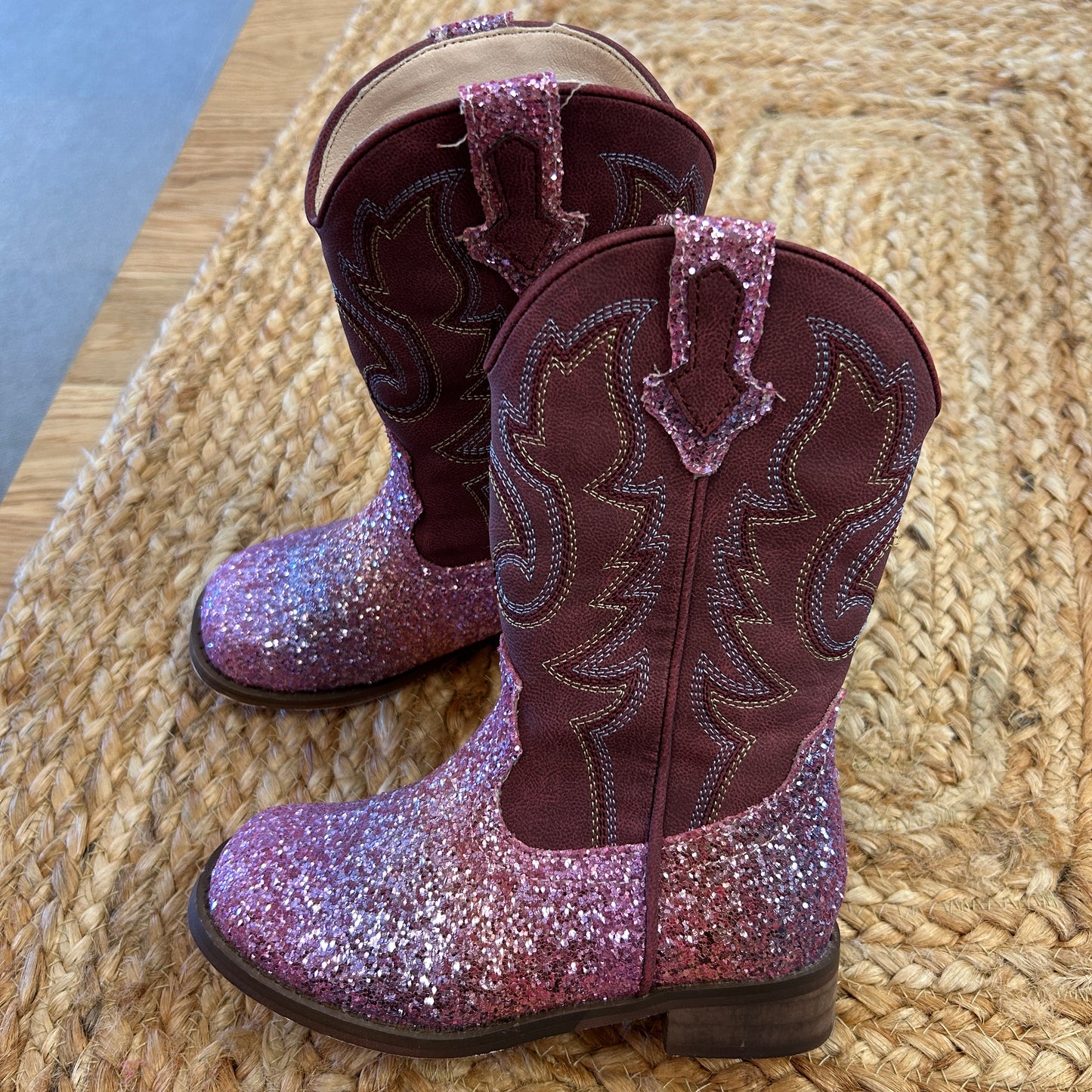Pink Glitter Cowgirl Boots