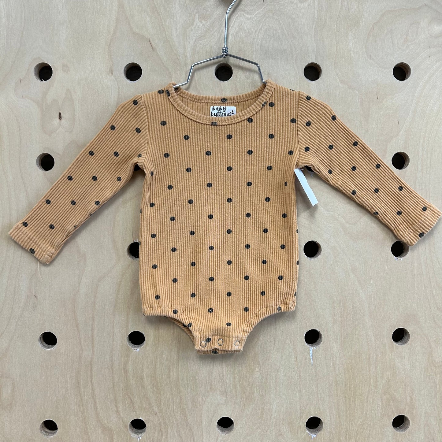 Ribbed Mustard+Black Dot Bodysuit