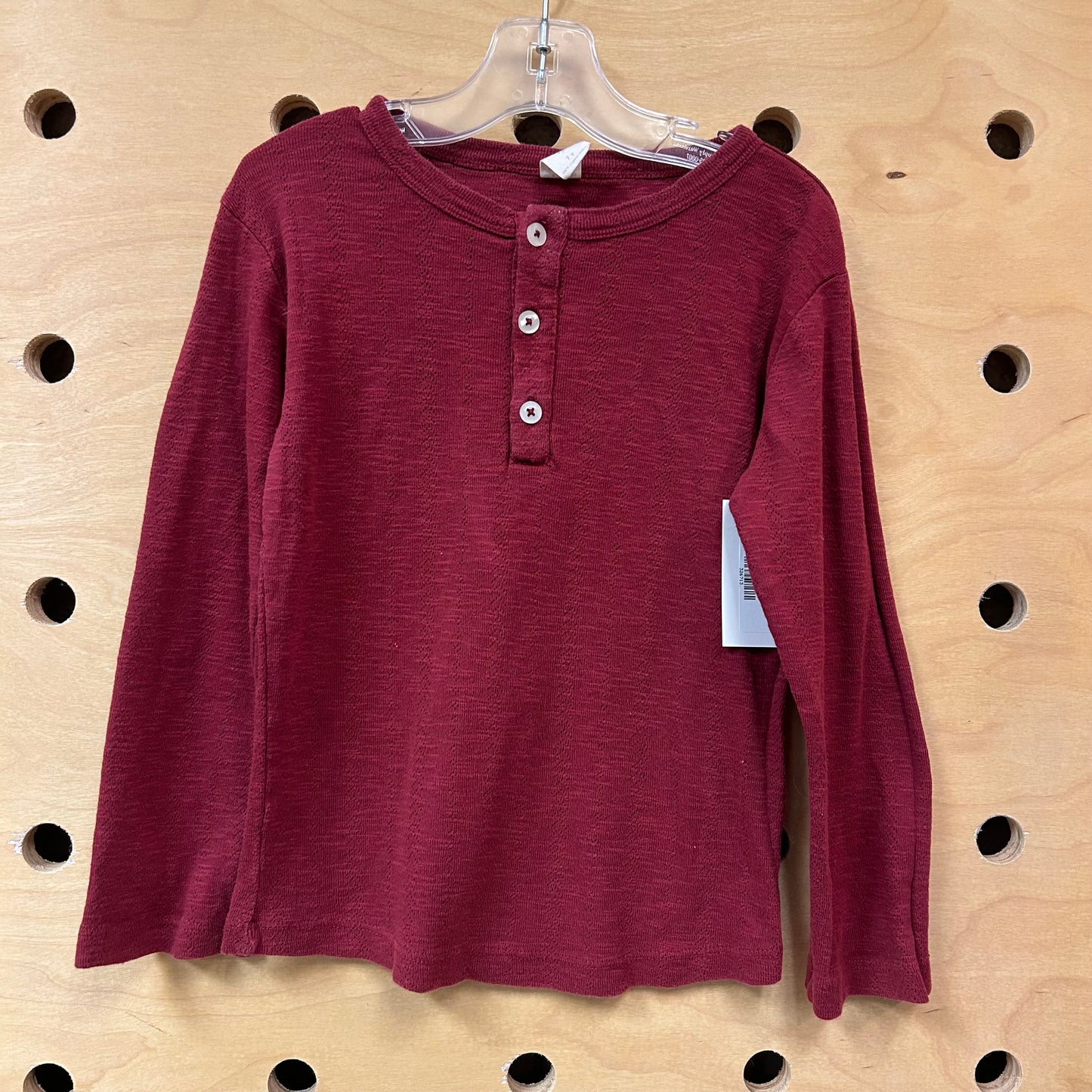 Organic Maroon Pointelle LS