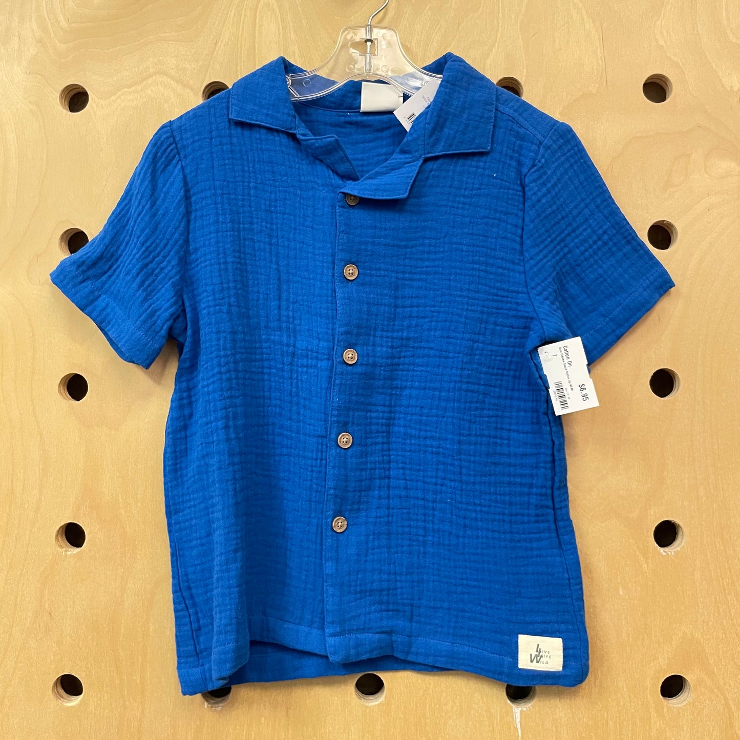 Blue Cabana Gauze Button Up NEW!