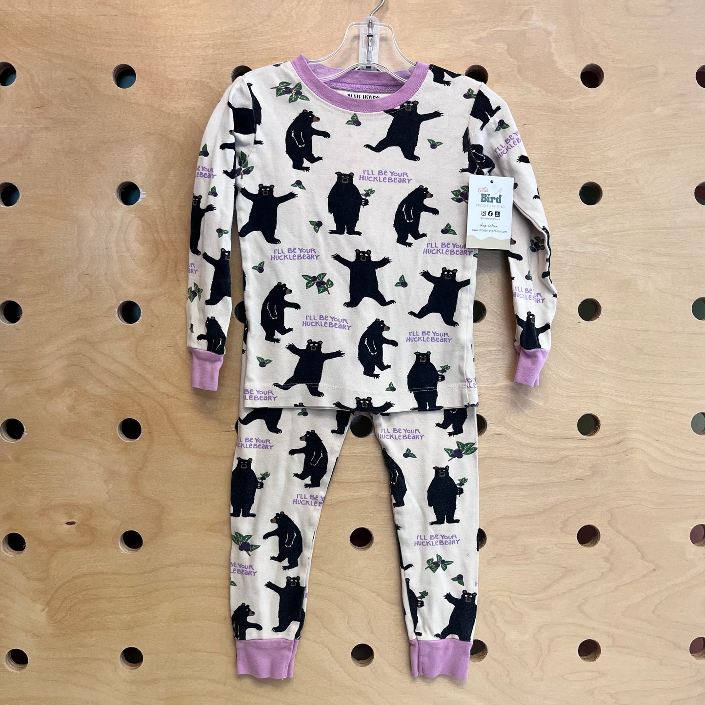 Cream Huckleberry Bear Pajamas