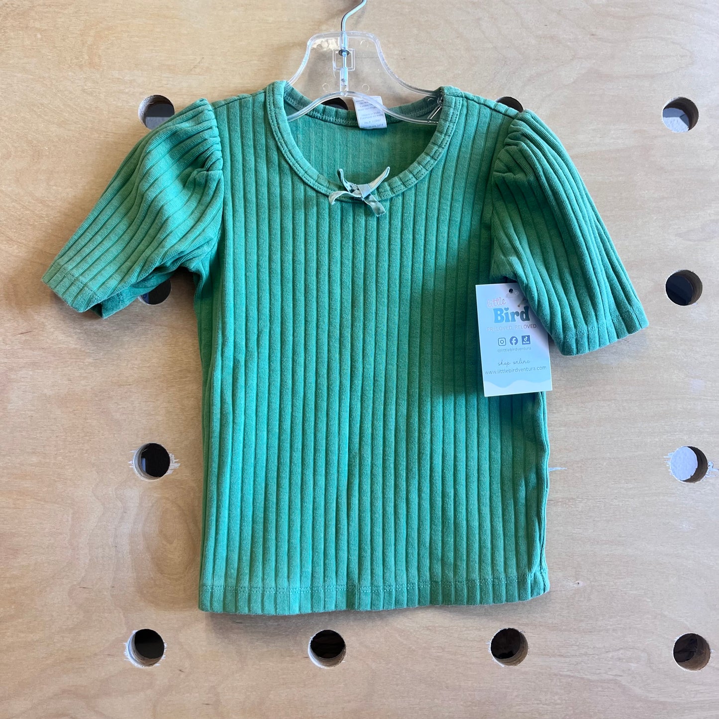 Green Ribbed Organic Top