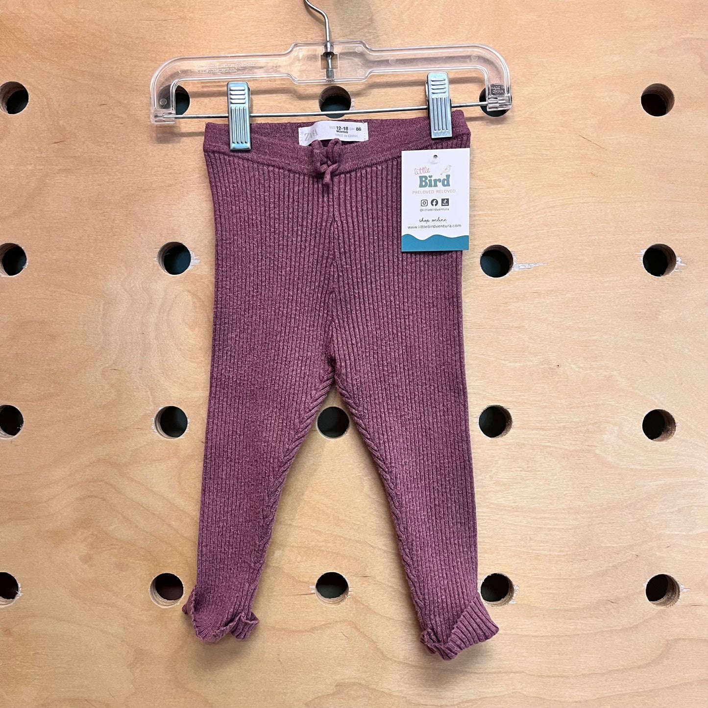 Mauve Ribbed Leggings