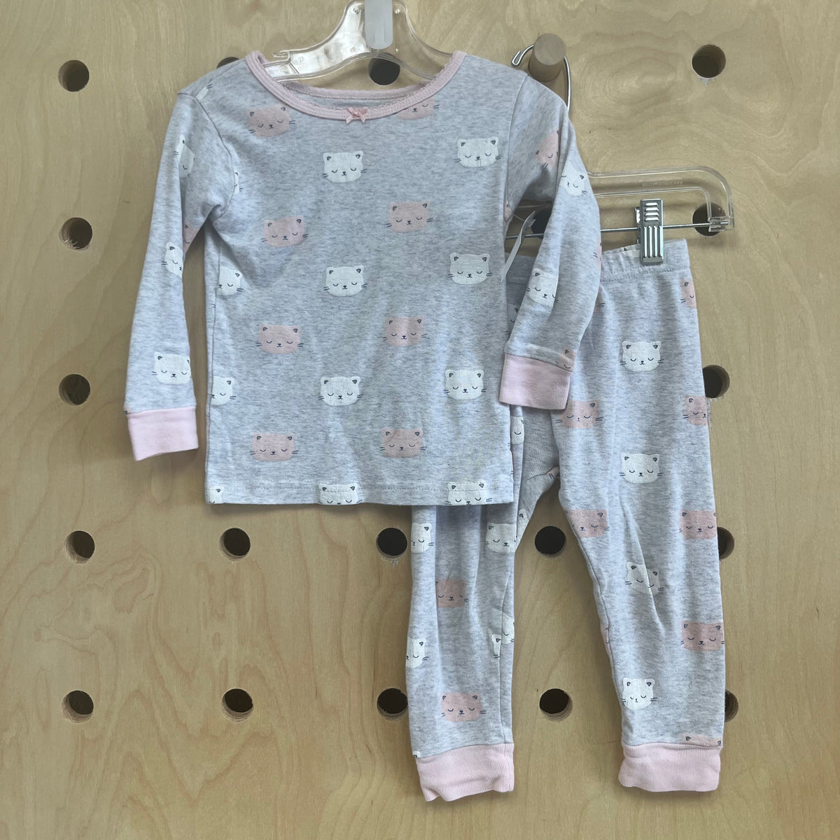 Grey & Pink Kitty Pajamas