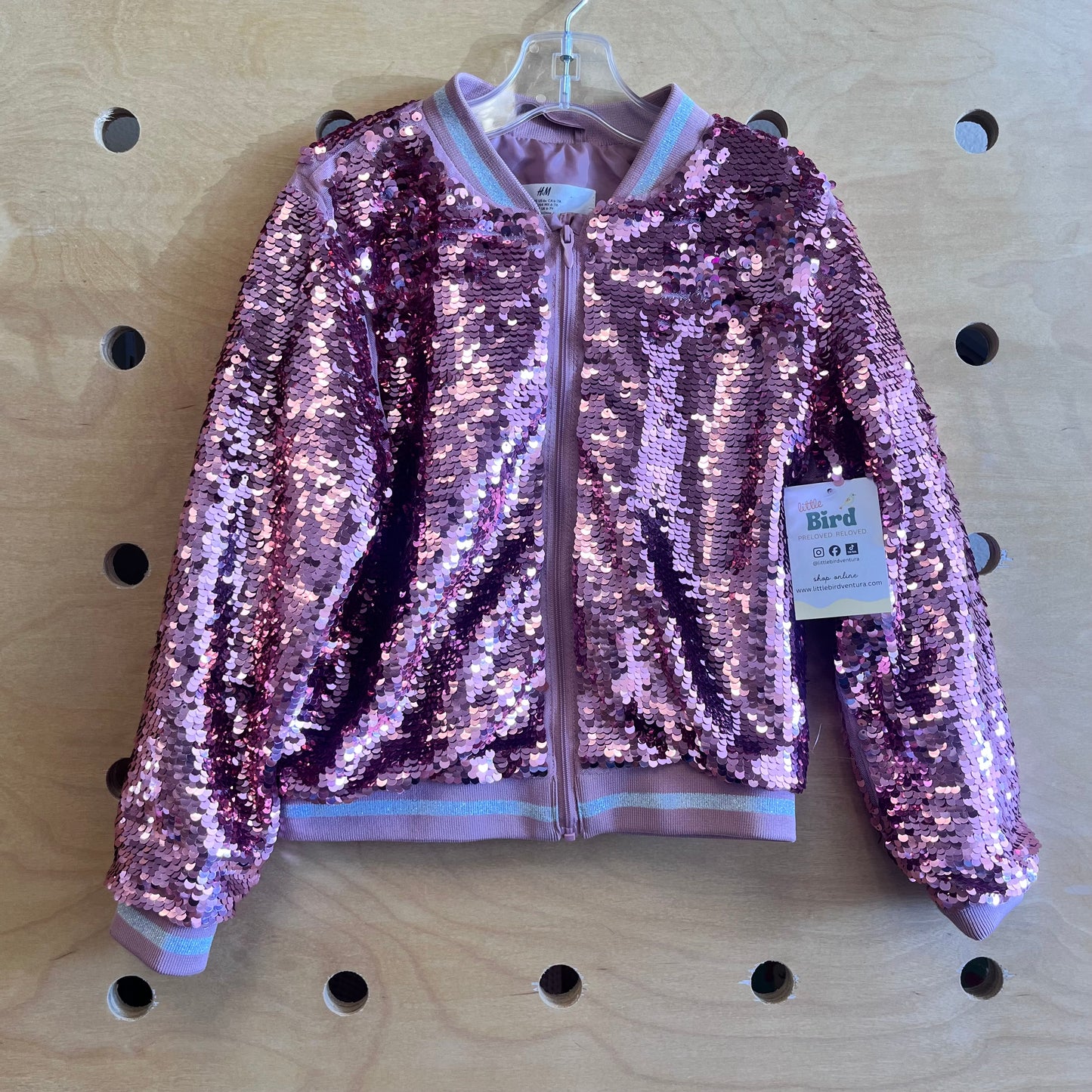 Pink Sequin Zip Jacket