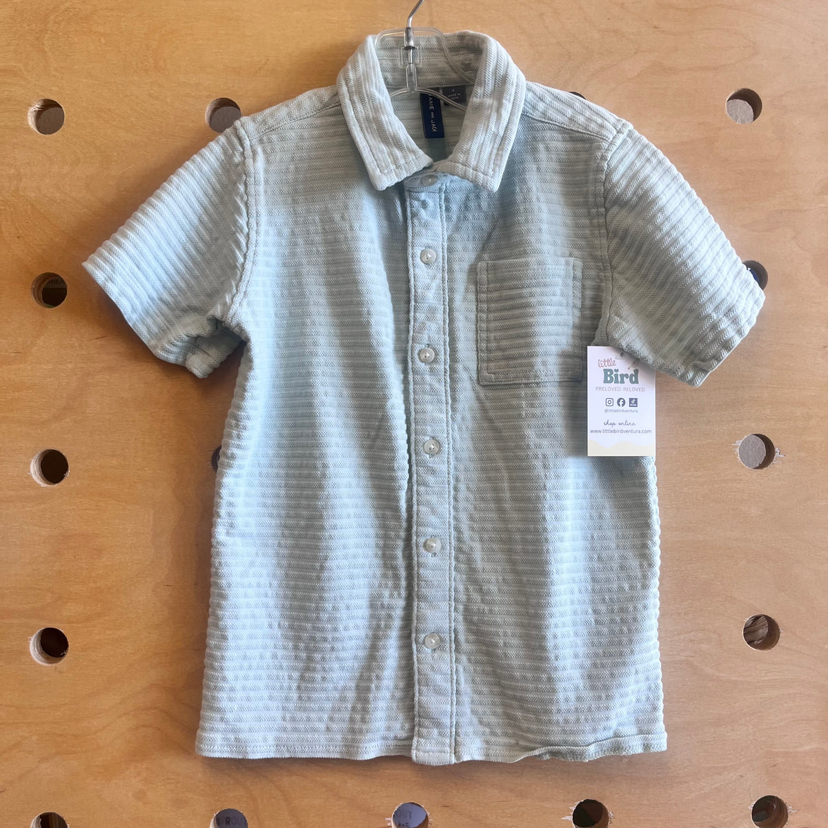 Seafoam Ribbed Button Up