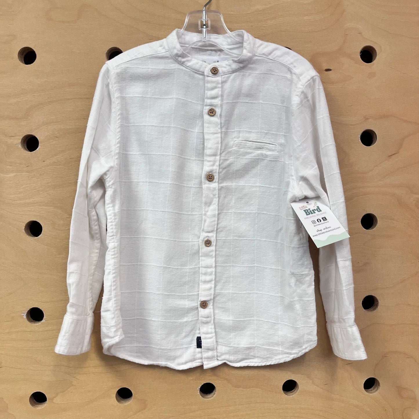 White WIndowpane Button Up