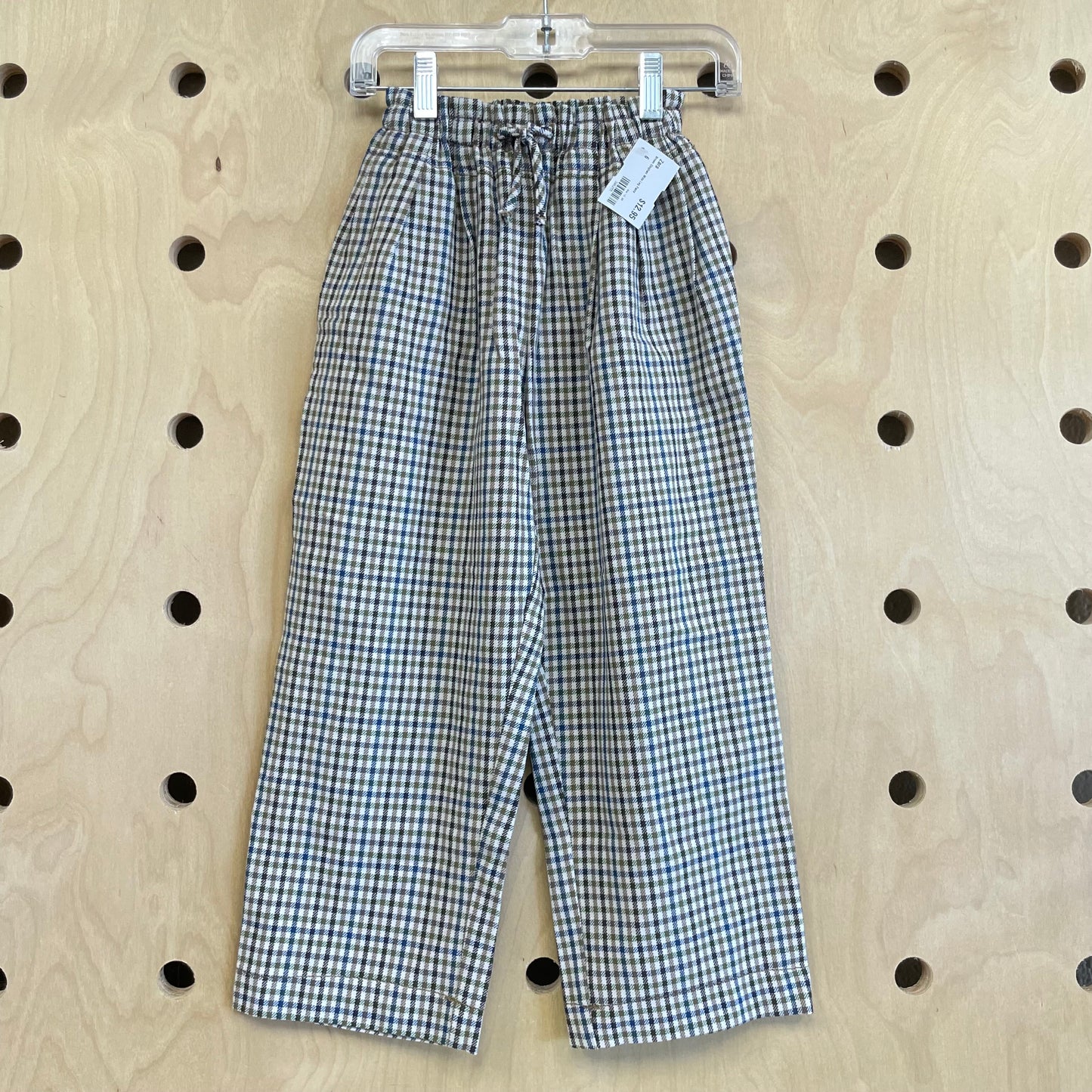 Brown Gingham Wide Leg Pants