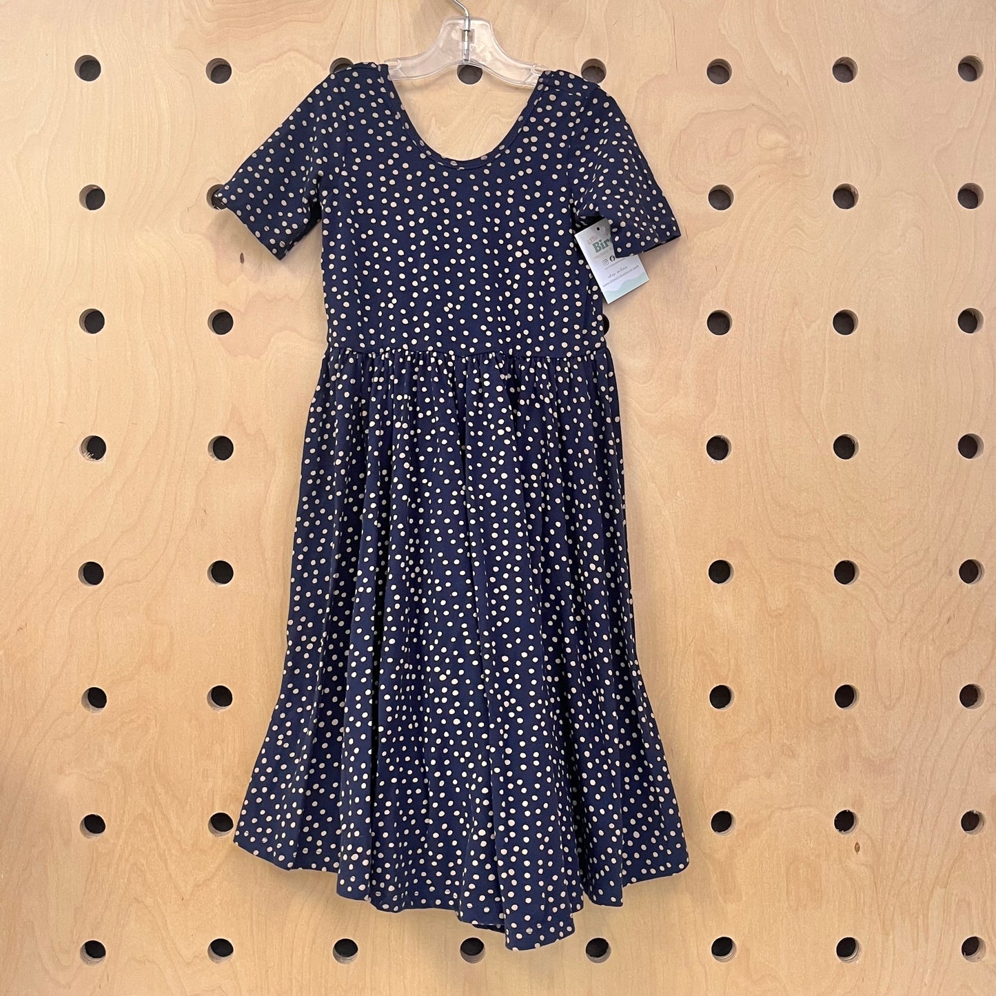 Blue & Beige Polkadot Ballet Twirl Dress