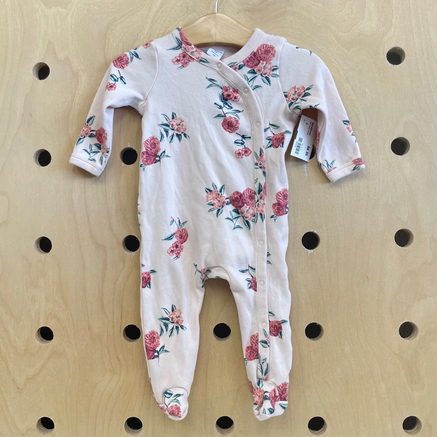 Pink Floral Footies