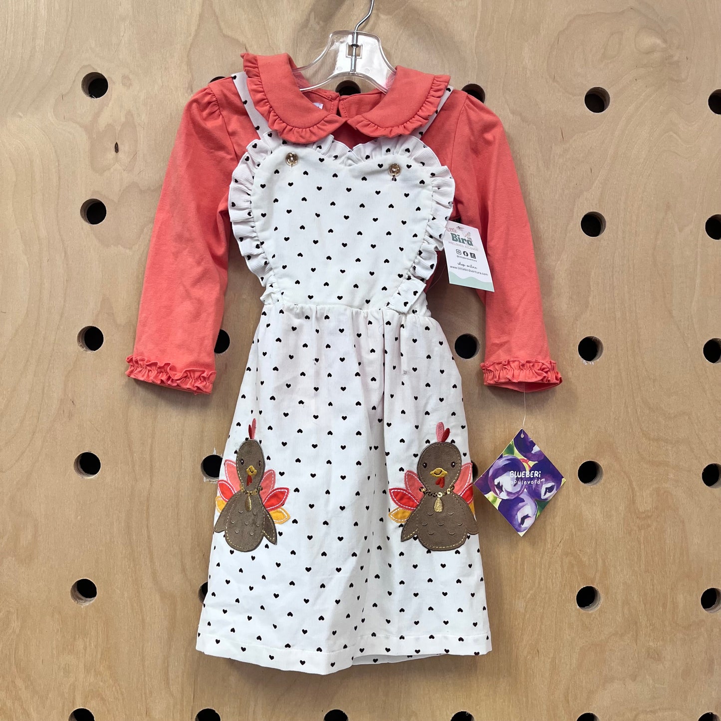 Orange & Cream Cord Turkeys Outfit NEW!