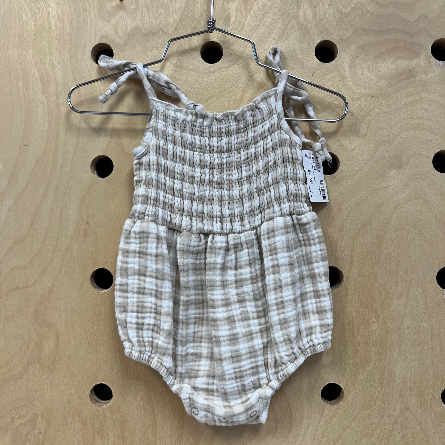 Nude Checkered Romper