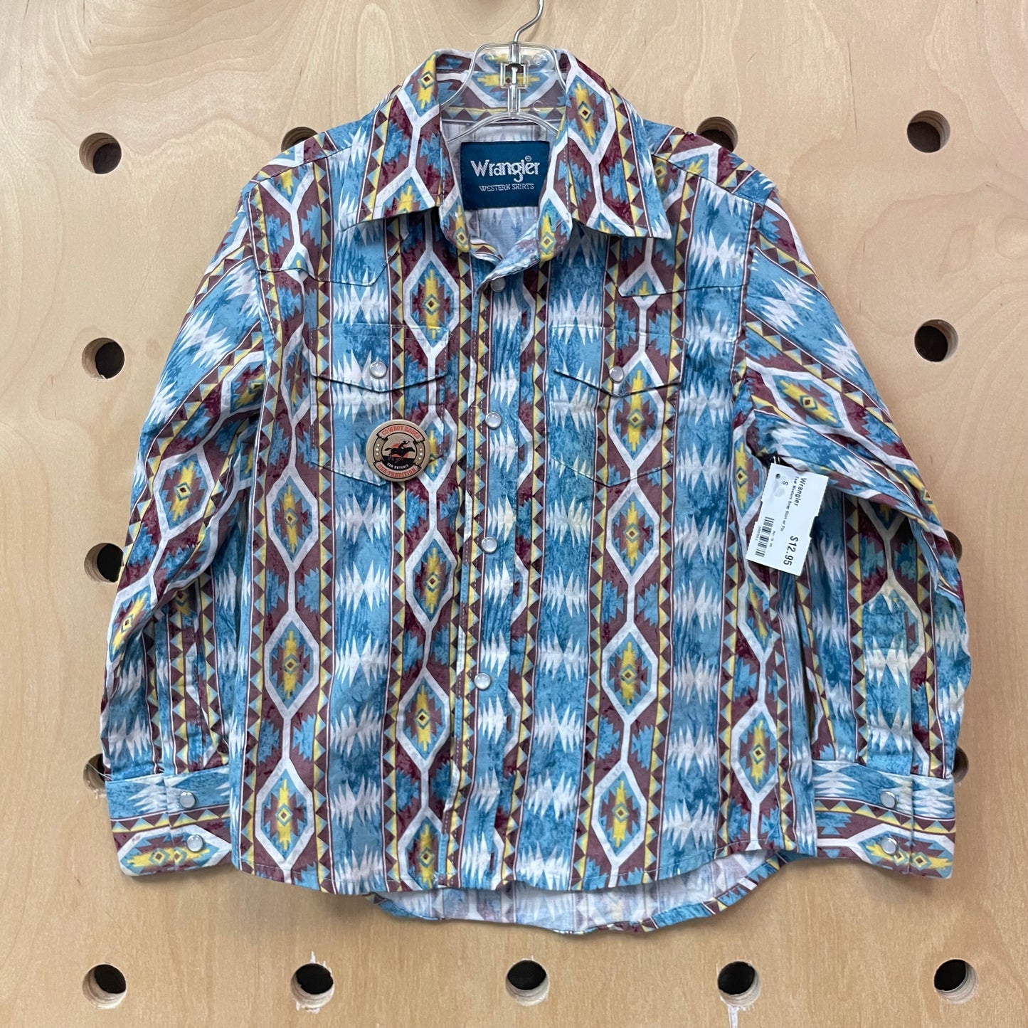 Teal Western Snap Shirt w/ Pin