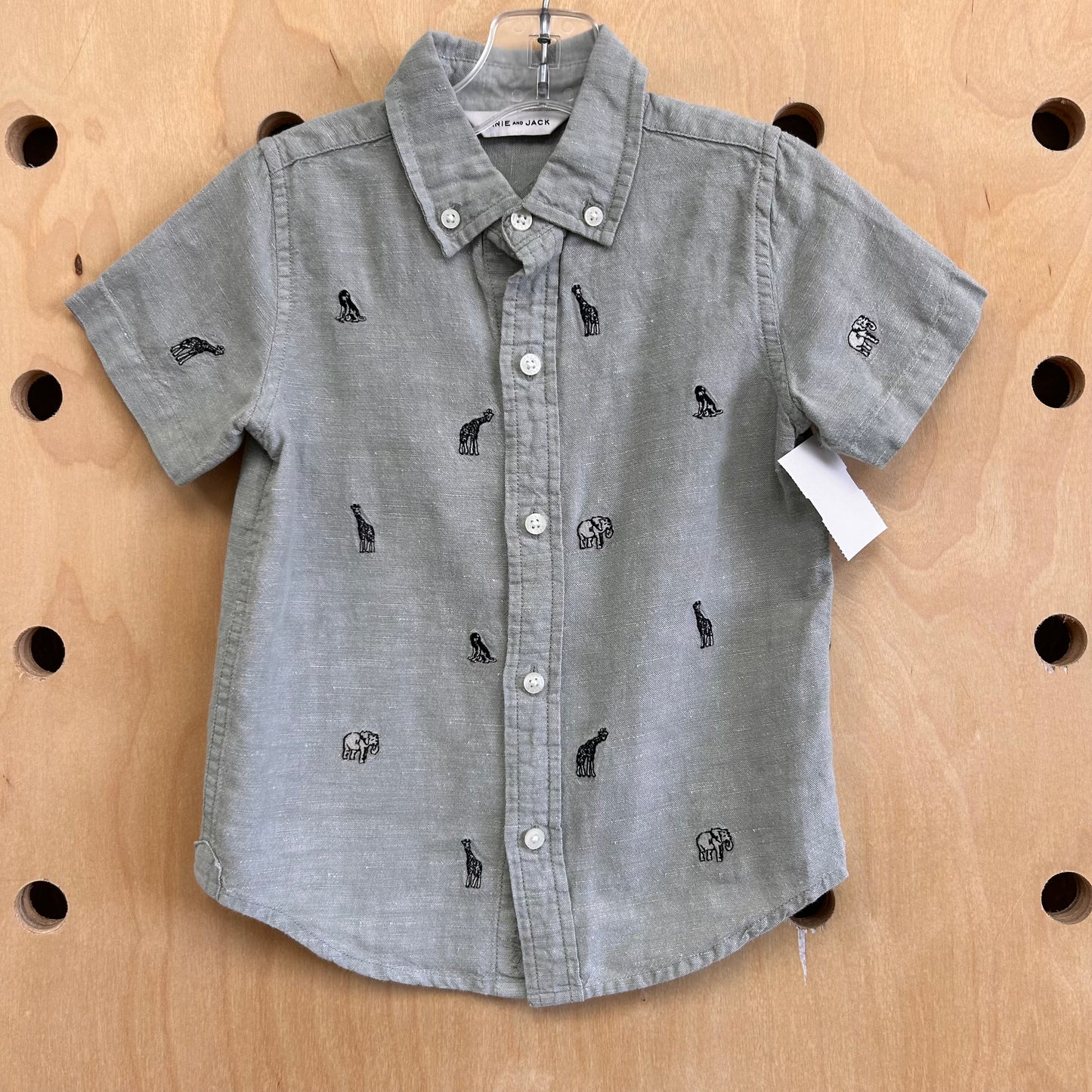 Green Animals Linen Blend Shirt