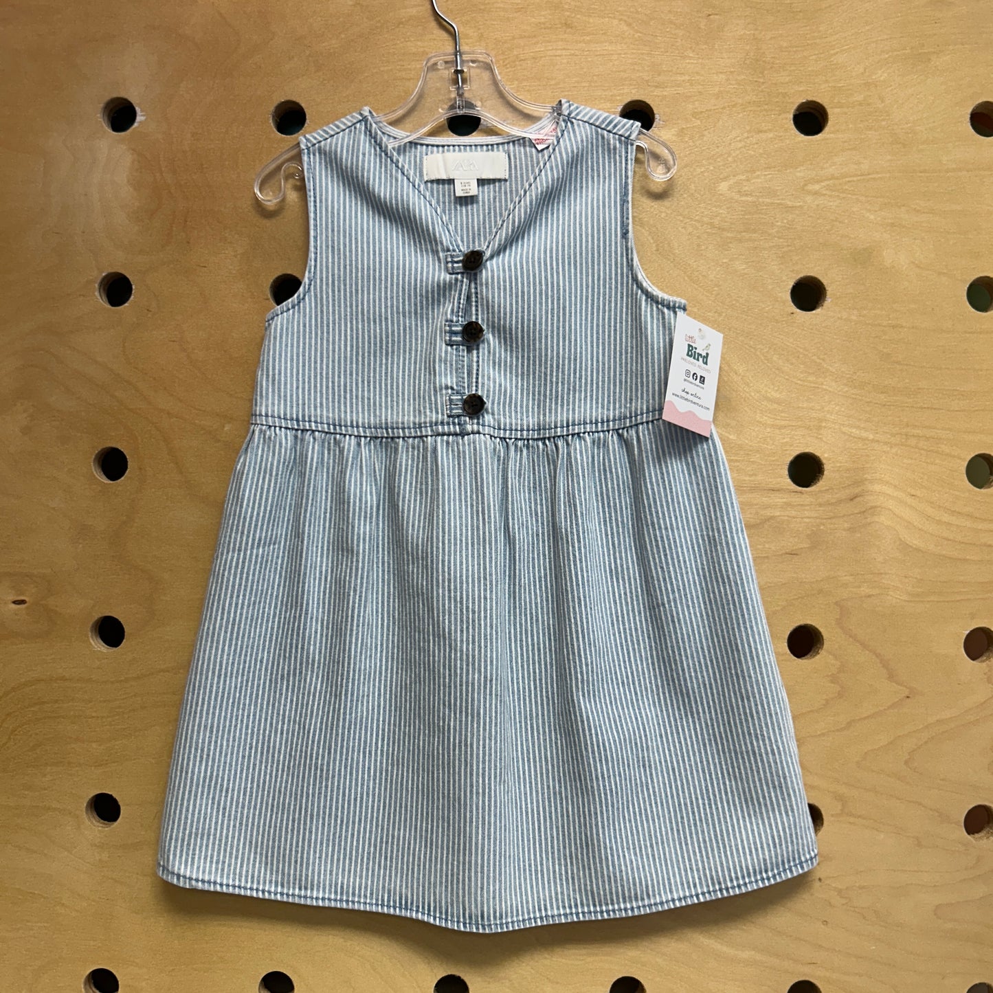 Striped Denim Button Dress