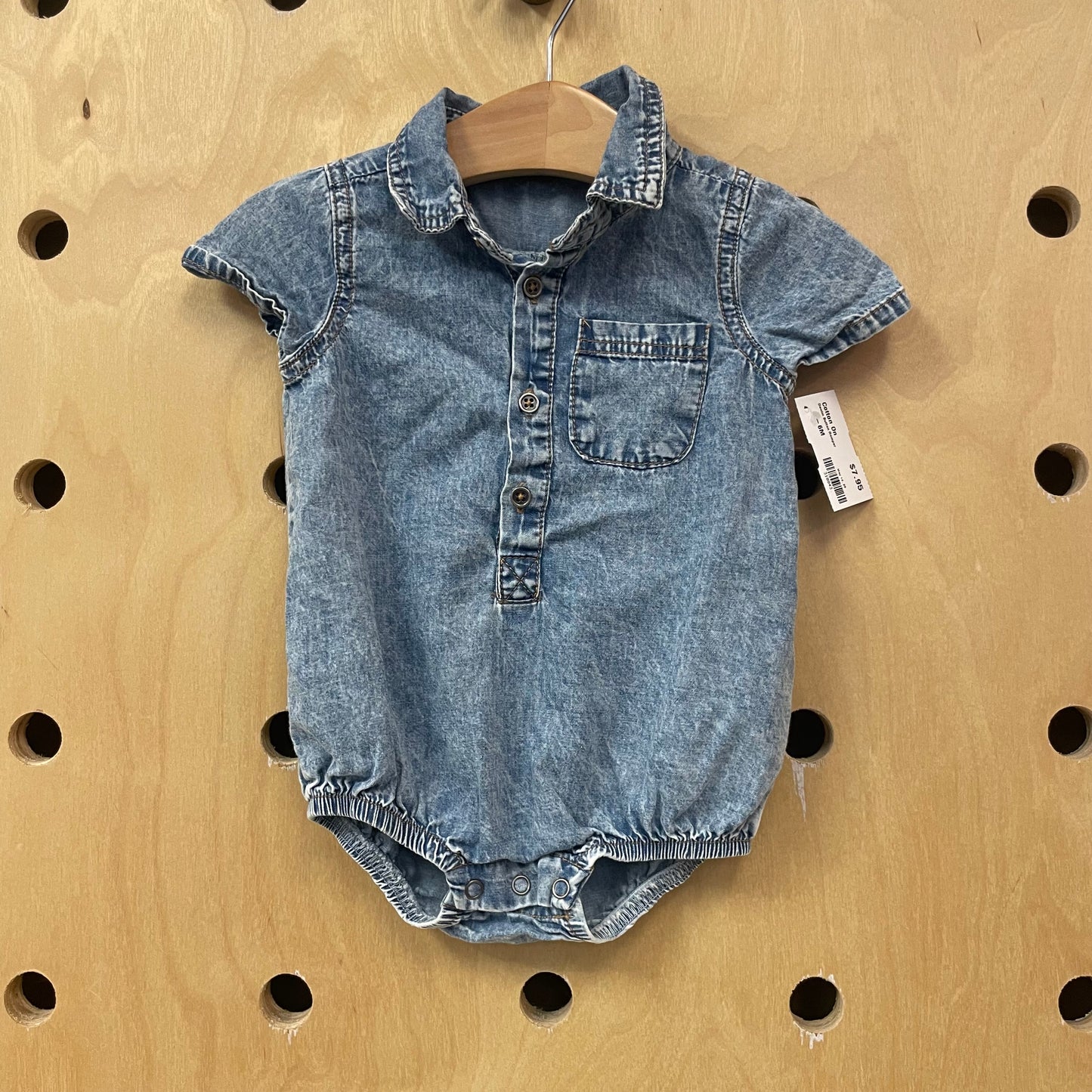 Denim Button Romper