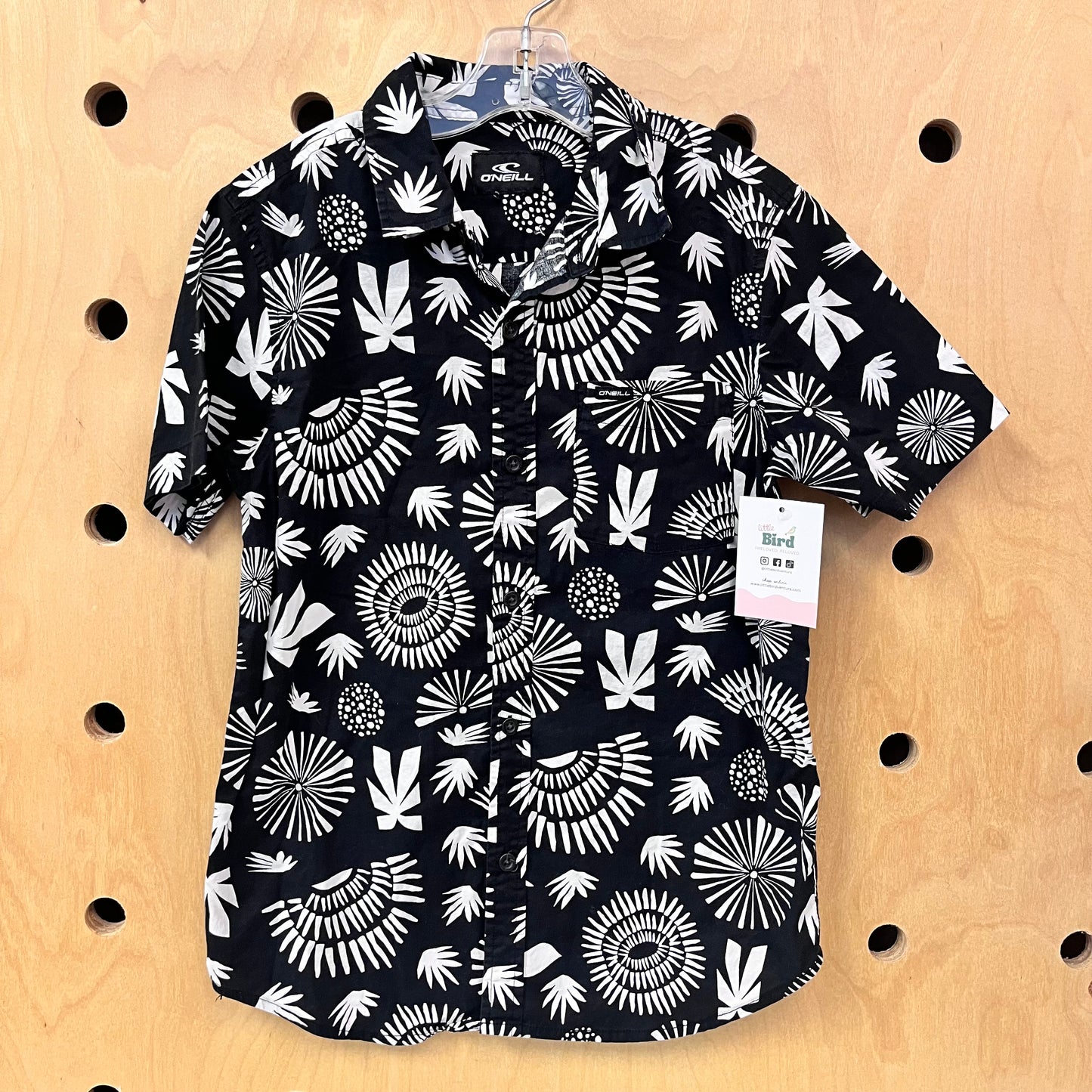 Black & White Floral Button Up