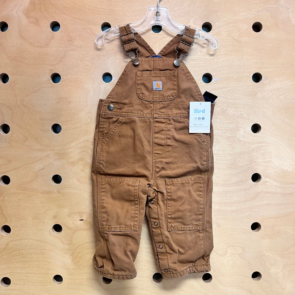 Tan Plaid Lined Overalls