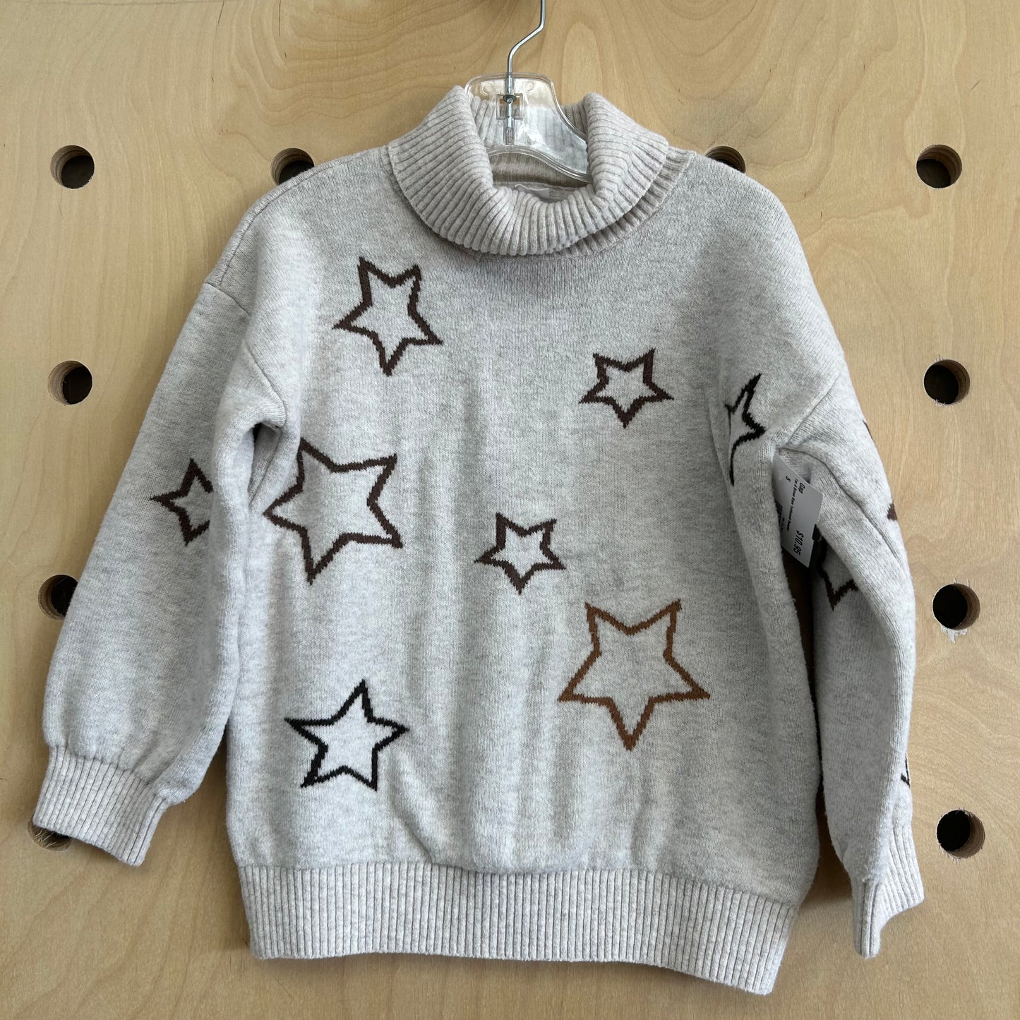 Tan & Brown Stars Turtleneck Sweater