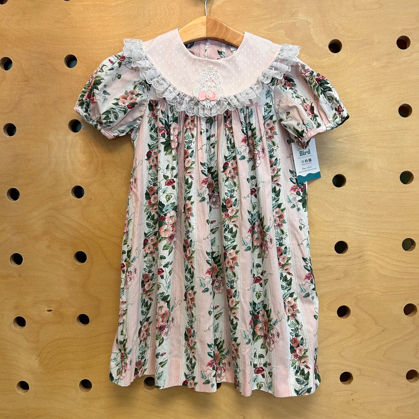 Carters Pink Lace Collar Floral Dress