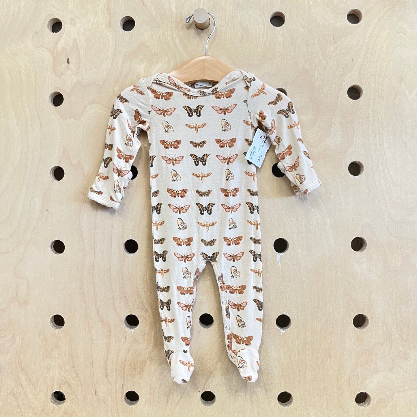 Cream Butterfly Bamboo Footies