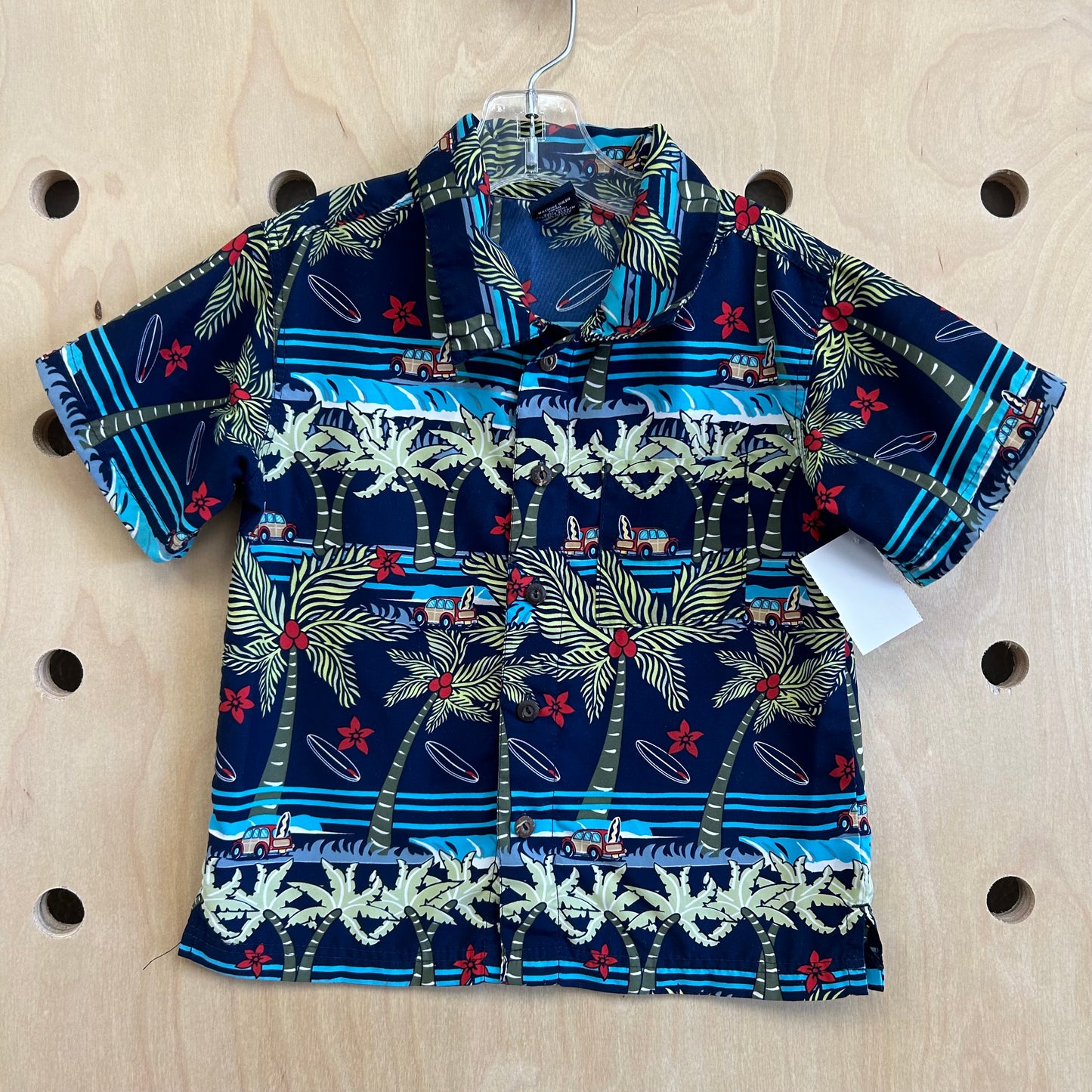 Navy Aloha Woody Button Up