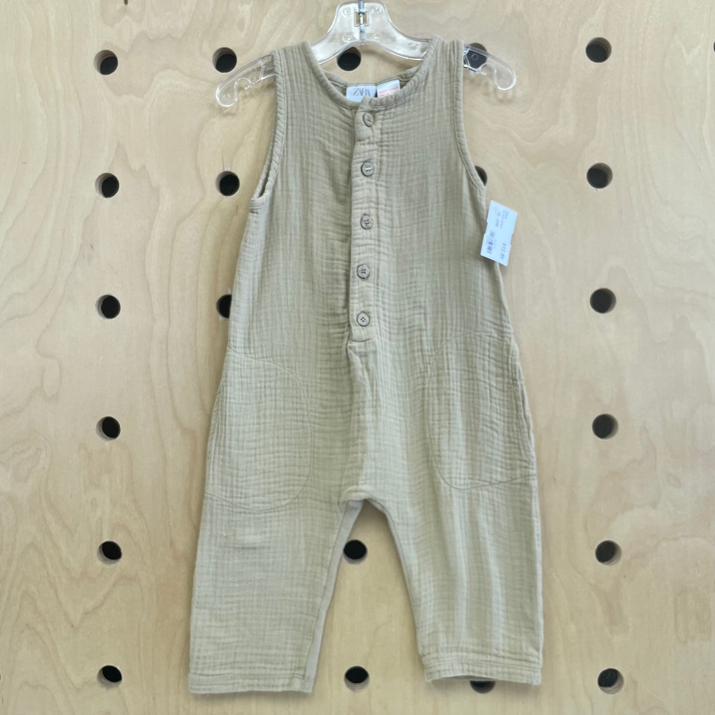 Tan Gauze Romper