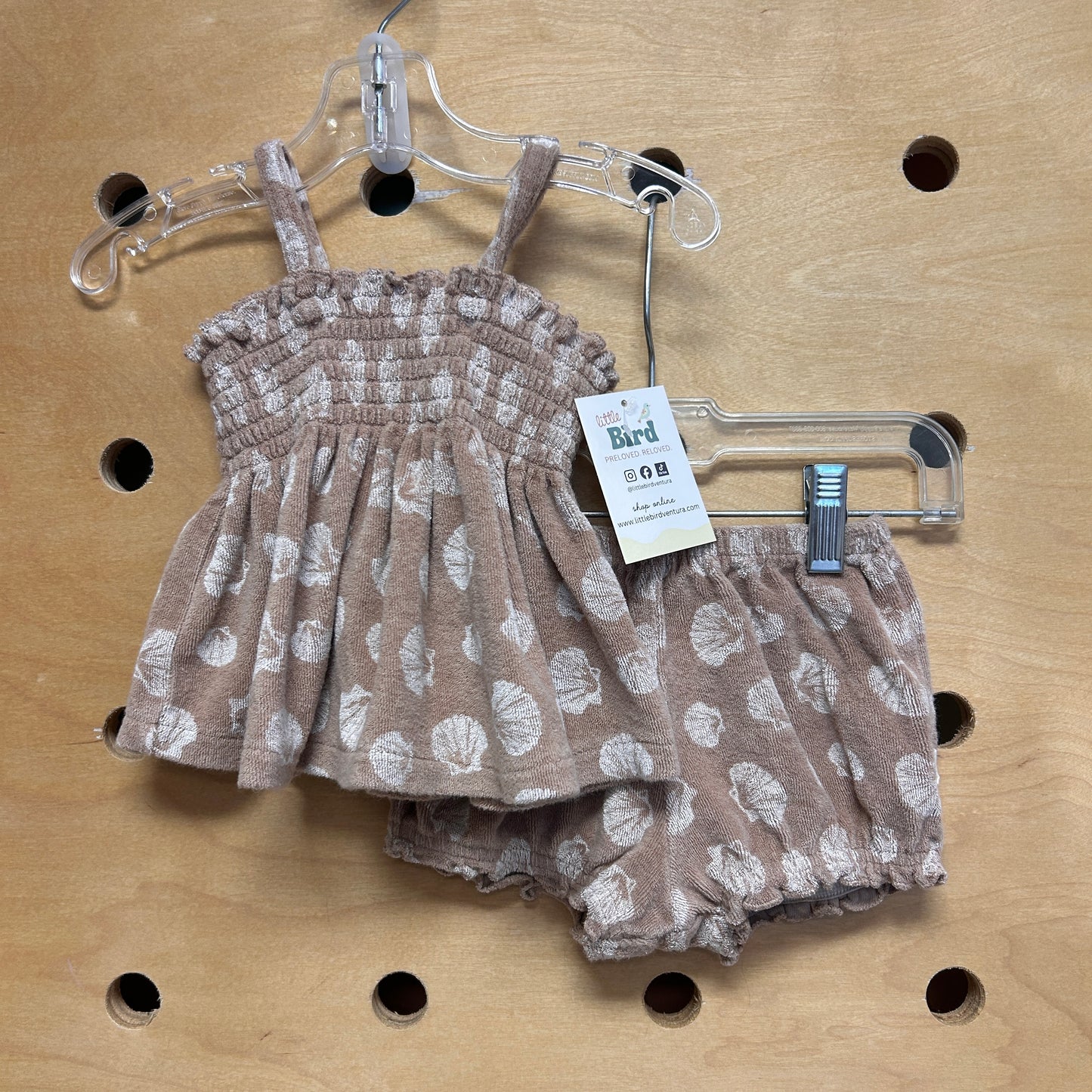 Organic Brown/White Terry Shells Outfit