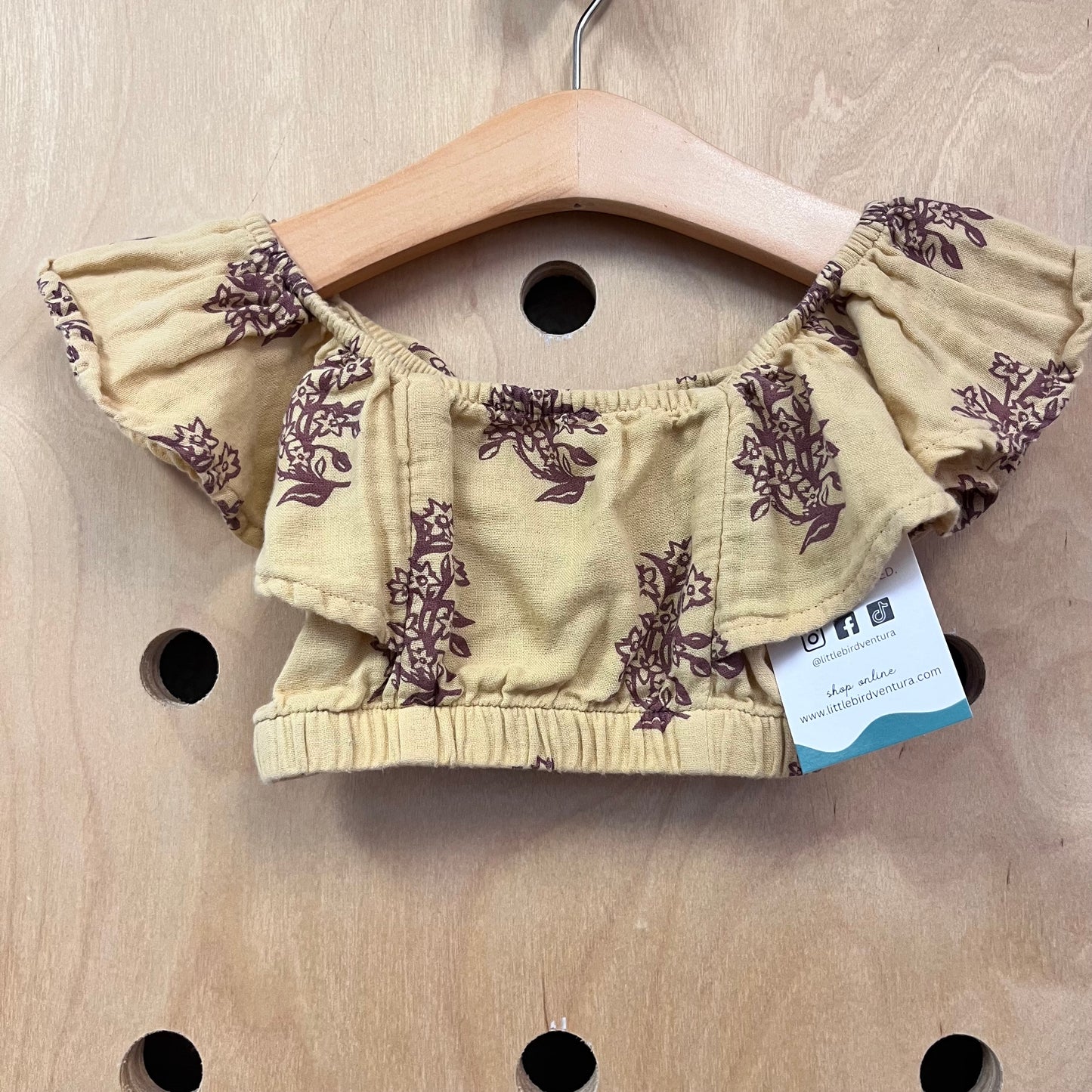 Yellow Floral Crop Top