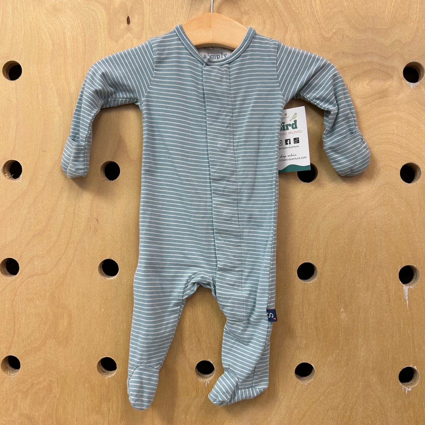 Organic Blue Striped Magnetic Footies